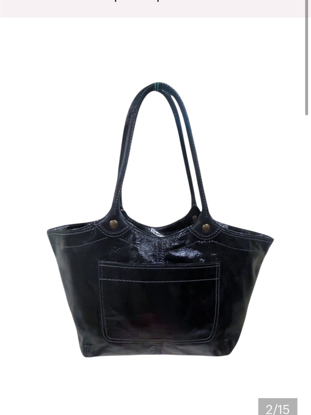 COACH Bleecker Crinkled Patent Calfskin Leather Bag in Black - Picture 2 of 11